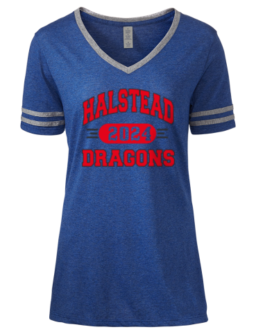 Halstead High School <NameForPrint> <mascot> JERZEES Women's Tri-Blend T-Shirt