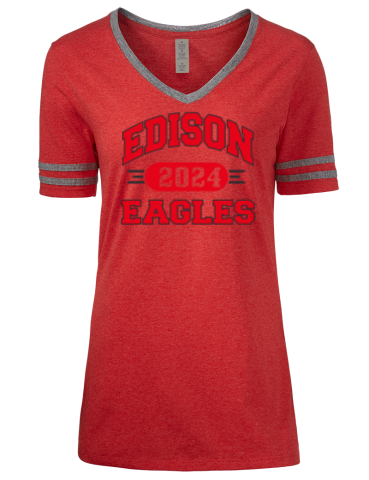 Edison High School <NameForPrint> <mascot> JERZEES Women's Tri-Blend T-Shirt