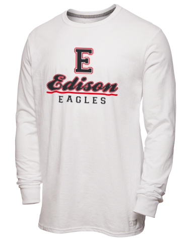 Edison High School <NameForPrint> <mascot> Russell Athletic Men's Long Sleeve T-Shirt